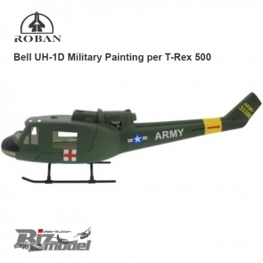 Fusoliera Roban Bell UH-1D Military Painting per T-Rex 500